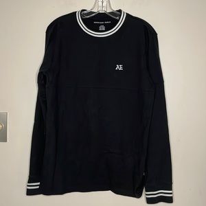 AE Sweater Cotton Long sleeve black Crew neck sweater S